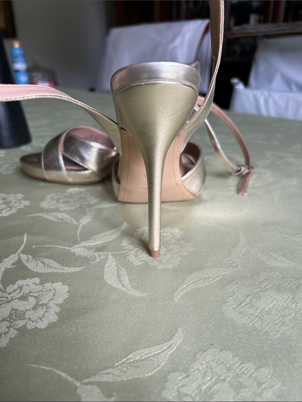Sam Edelman Gold Metallic Strappy Stiletto Sandals - Picture 6 of 7